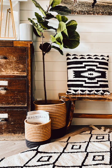 Black Vandi Basket with Tassels
